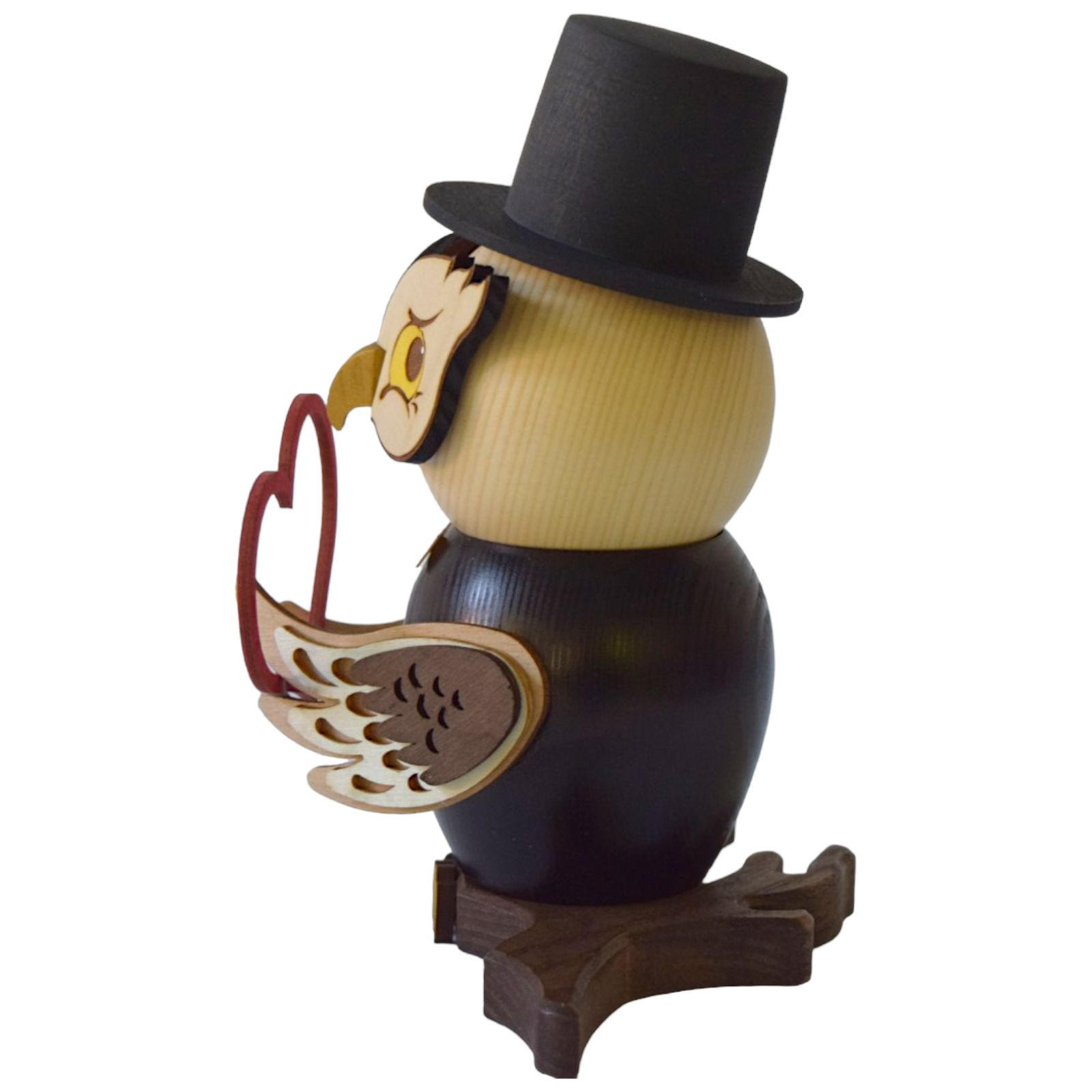 RAUCHFIGUR Eule Bräutigam 15 cm - Multicolor, Holz (10/15/10cm)