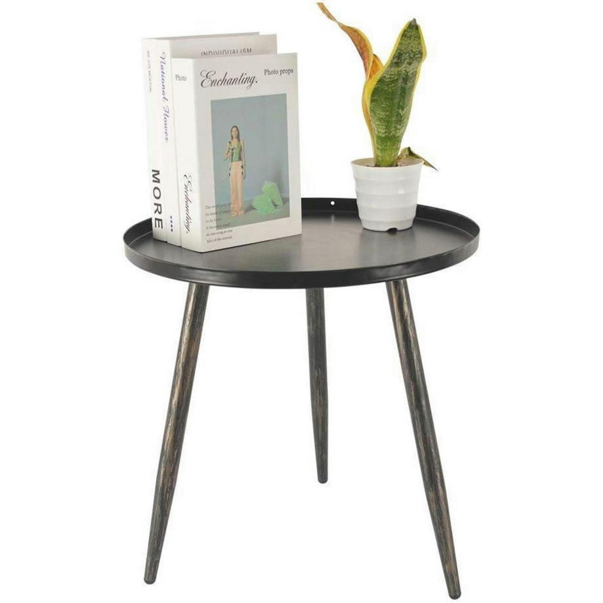 BEISTELLTISCH Metall Schwarz/Gold 45 cm - Braun, Metall (42/42/45cm)
