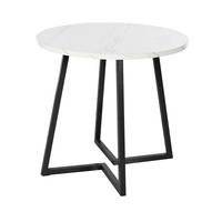ESSTISCH, MDF mit Marmormuster & Metallgestell, Ø 80/75 cm, Schwarz - Schwarz, Holzwerkstoff (80/80/75cm) - Redom