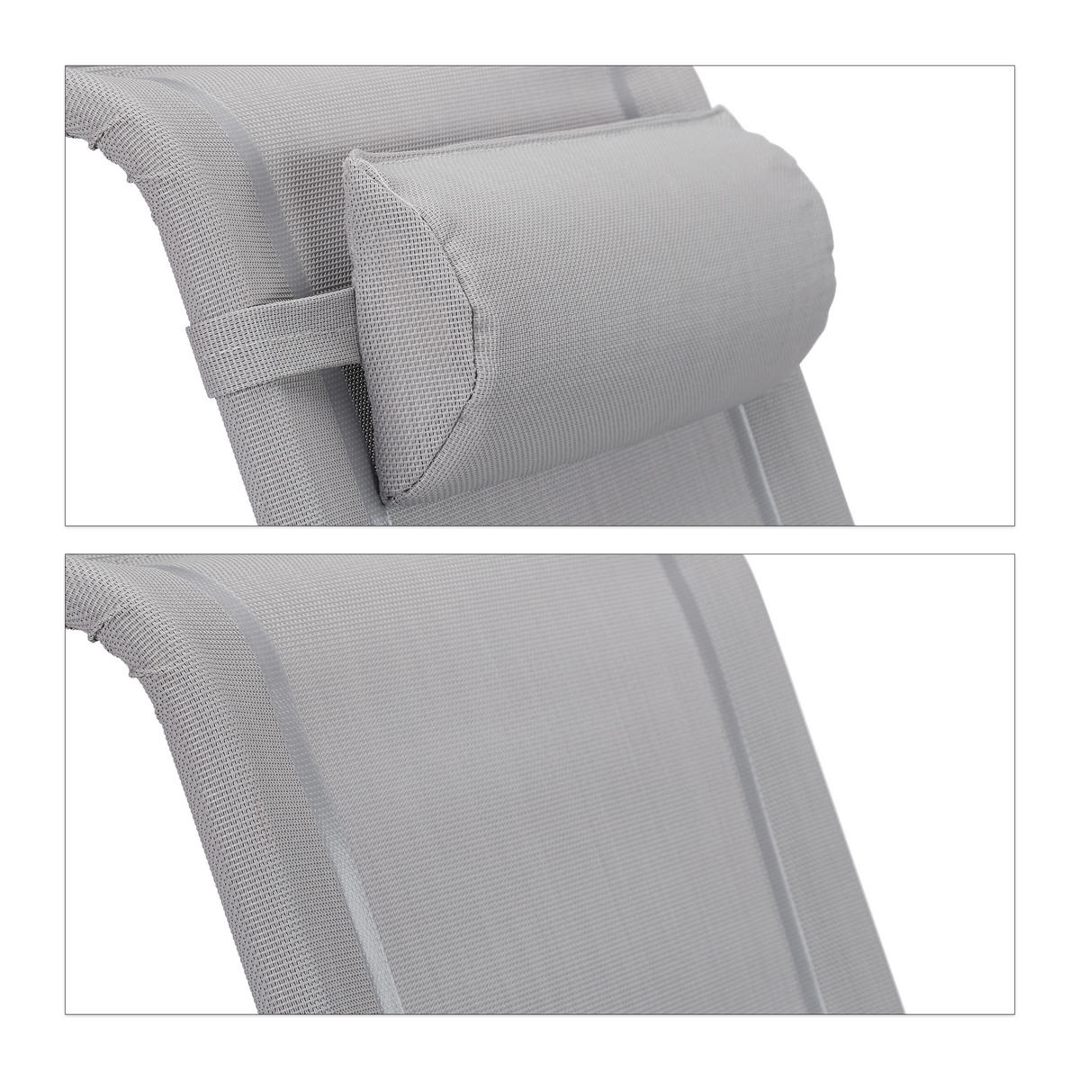 LIEGESTUHL - Grau, Kunststoff/Metall (58/76.5/80cm) - Relaxdays