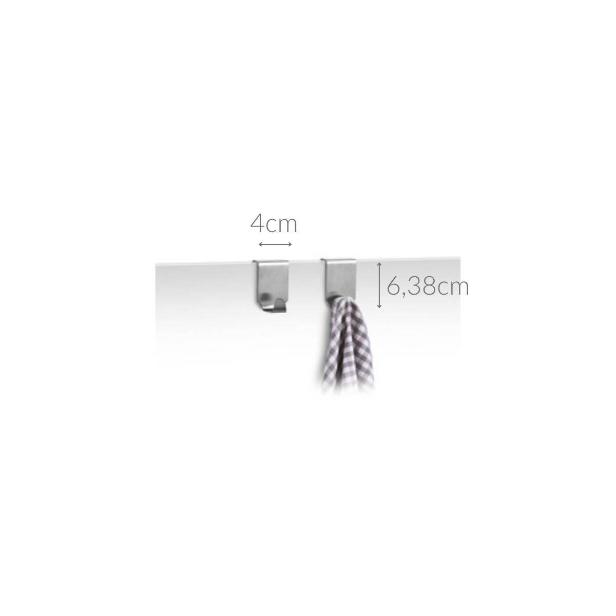 TÜRHAKEN 2er-Set - Silberfarben, Metall (4.8/6.38/4cm)