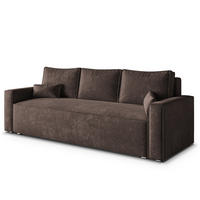BETTSOFA MENI LM Braun Chenille-Stoff mit Schlaffunktion - Braun, Textil (232/85/87cm) - MASSENO
