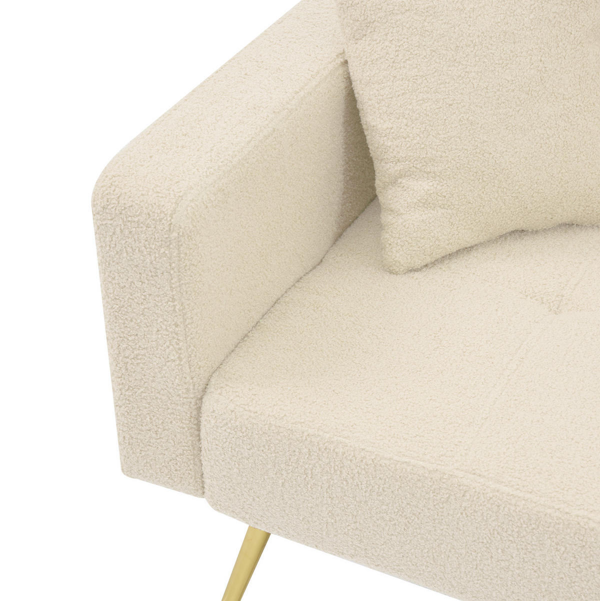 SCHLAFSOFA aus Sherpa 175x64x72 cm in Beige mit Schlaffunktion - Beige, Textil (175/72/64cm) - Modfu