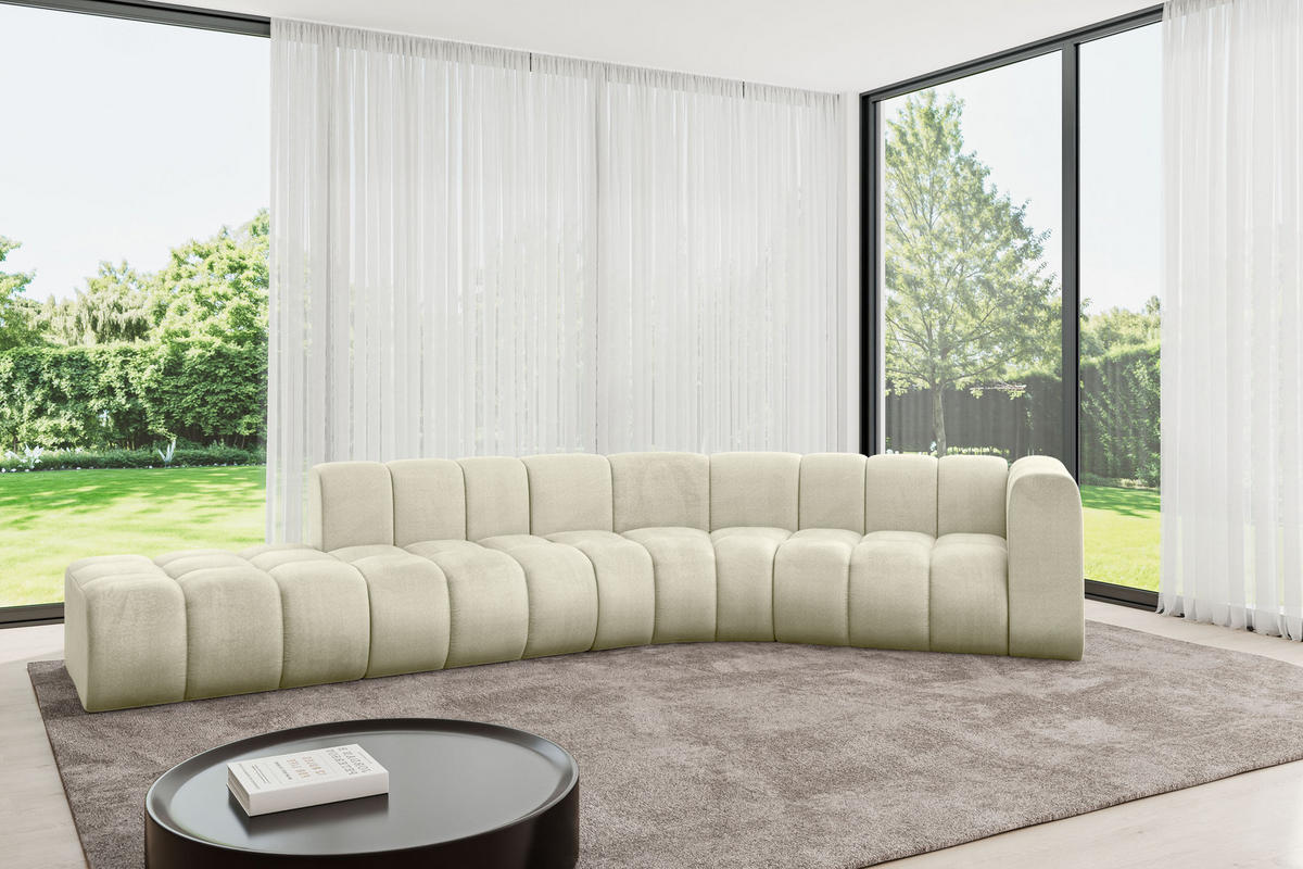 ECKSOFA modulares Sofa Tilmo-L1 - 399x194x70 cm Beige - Beige, Holzwerkstoff/Textil (399/194cm) - ALTDECOR
