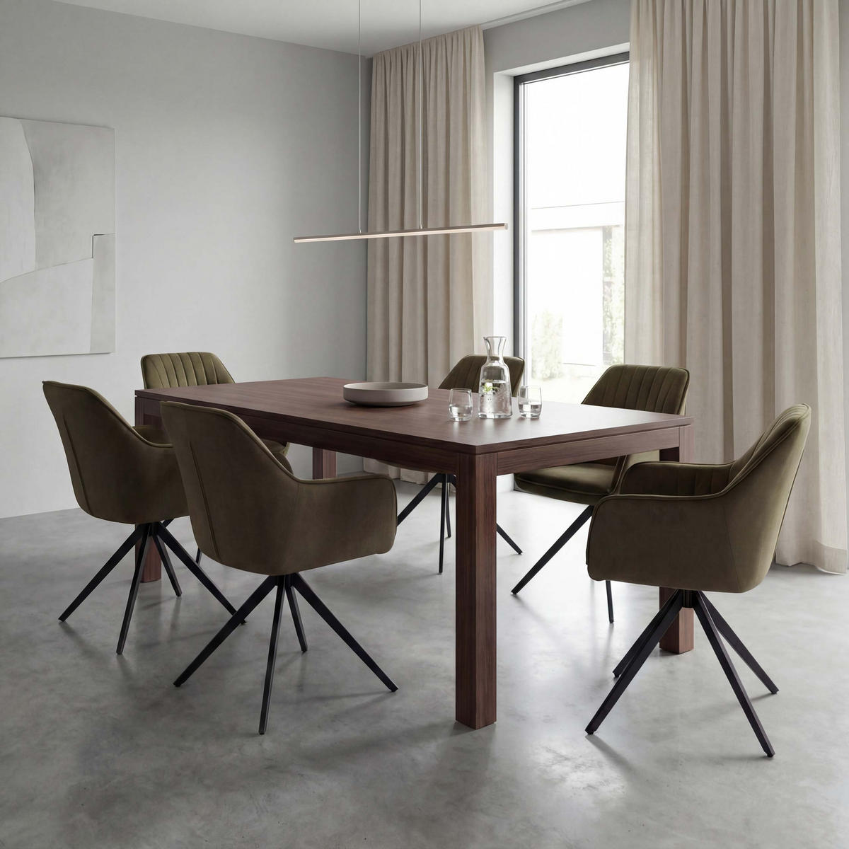 ESSZIMMERSTUHL Grün 6er-Set - Grün, Textil (60/87/68cm) - MCW