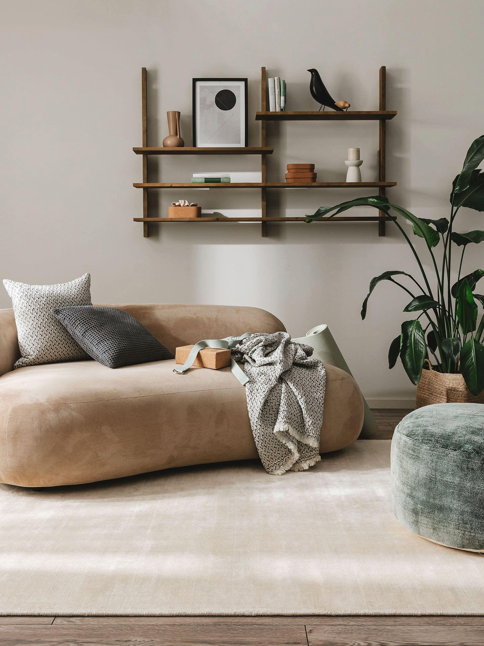 Thumbnail - benuta Pure Viskoseteppich, Creme, Textil, Beton Optik, Rechteckig, 120x170 cm, für Fußbodenheizung geeignet, Teppiche &...