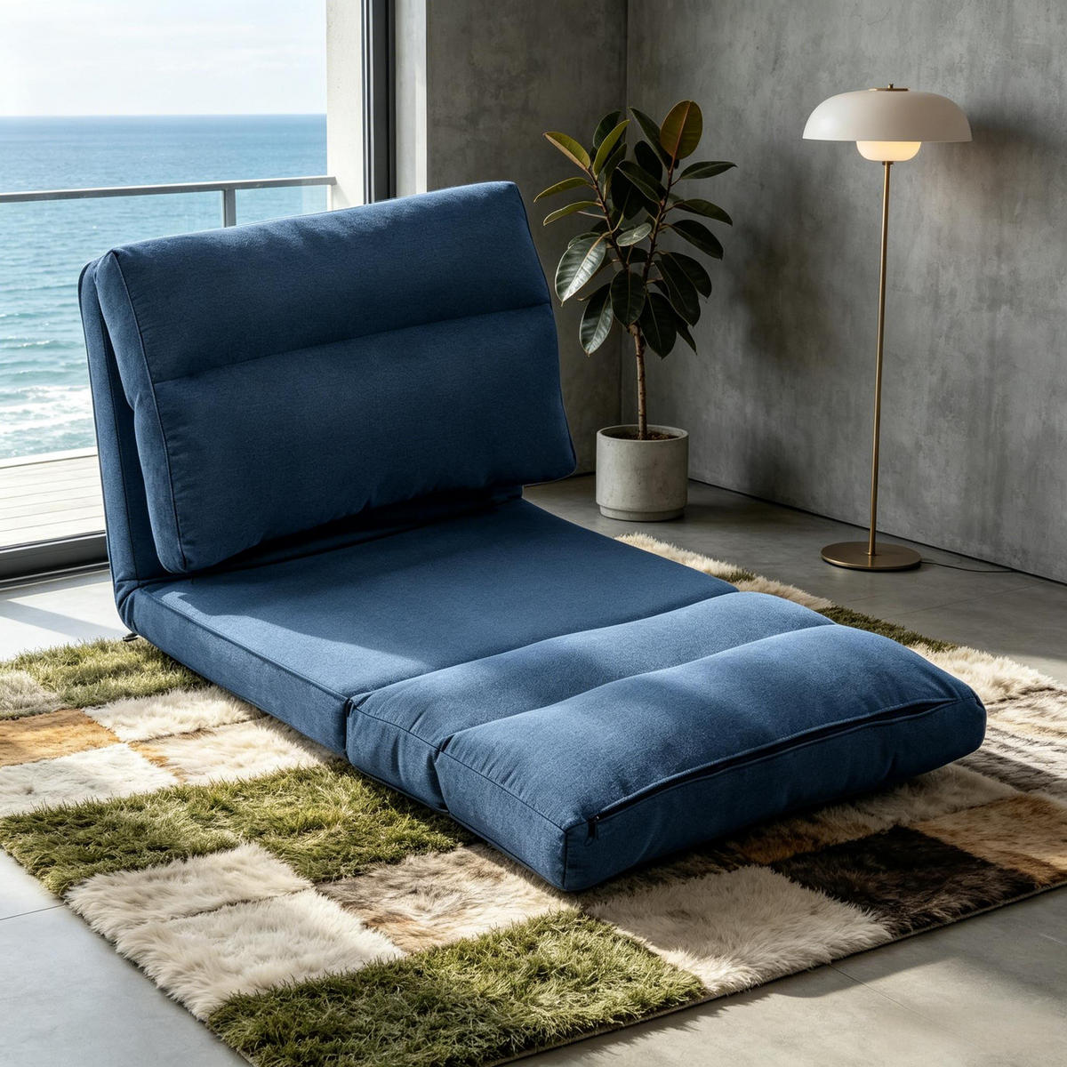 SCHLAFSESSEL DE-33491 5-fach verstellbar mit Bettfunktion Dunkelblau - Blau, Metall (70/56/72cm) - ComfortXL
