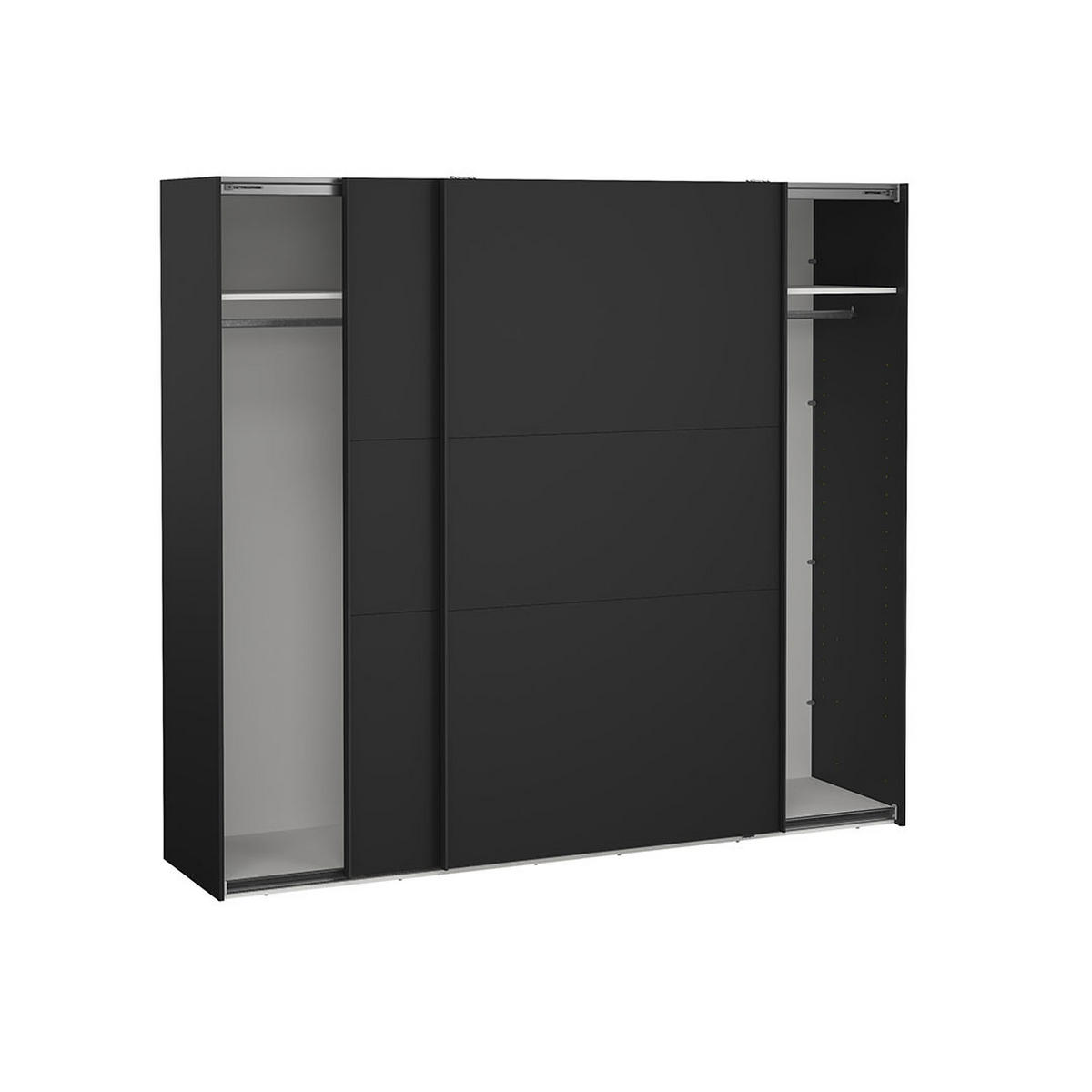 SCHIEBETÜRENSCHRANK, Como, Schwarz, Holzwerkstoff, 244 x 67 x 221 cm - Schwarz, Holzwerkstoff (244/221/67cm) - ebuy24