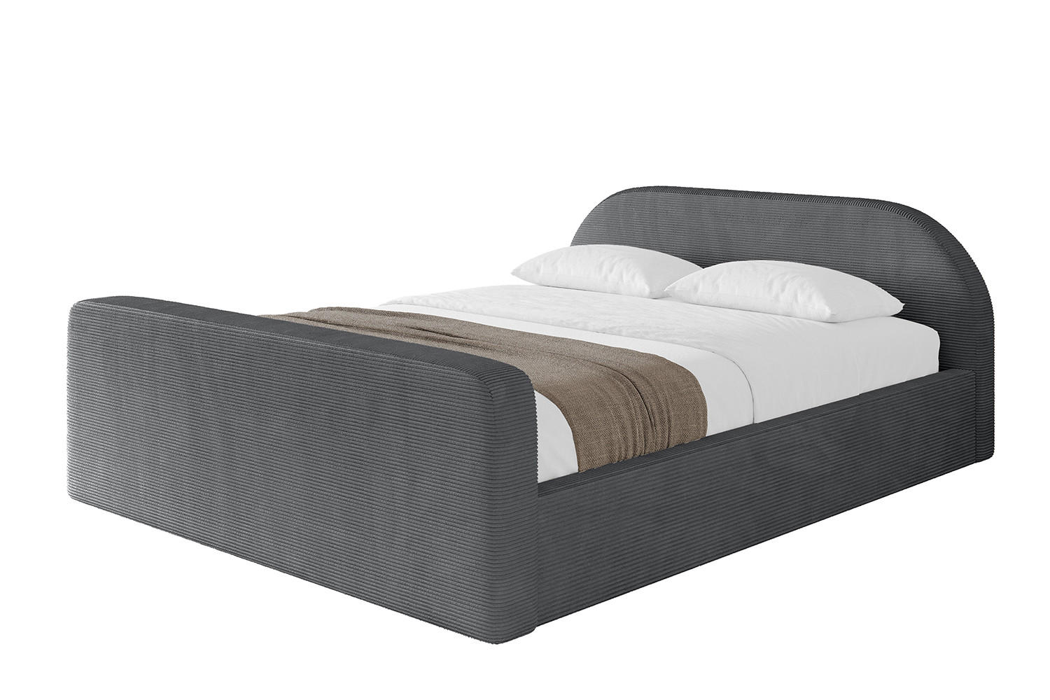 POLSTERBETT mit Bettkasten, Fußteil und Lattenrost, Boxbett ohne Matratze - TIVON-Z-V1 180x200 Dunkelgrau - Anthrazit, Holzwerkstoff/Textil (180/200cm) - ALTDECOR
