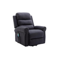 MASSAGESESSEL mit elektrischer Aufstehhilfe - Stoff - Anthrazit - LOVARI - Anthrazit, Textil (91/107/84cm) - Vente-Unique