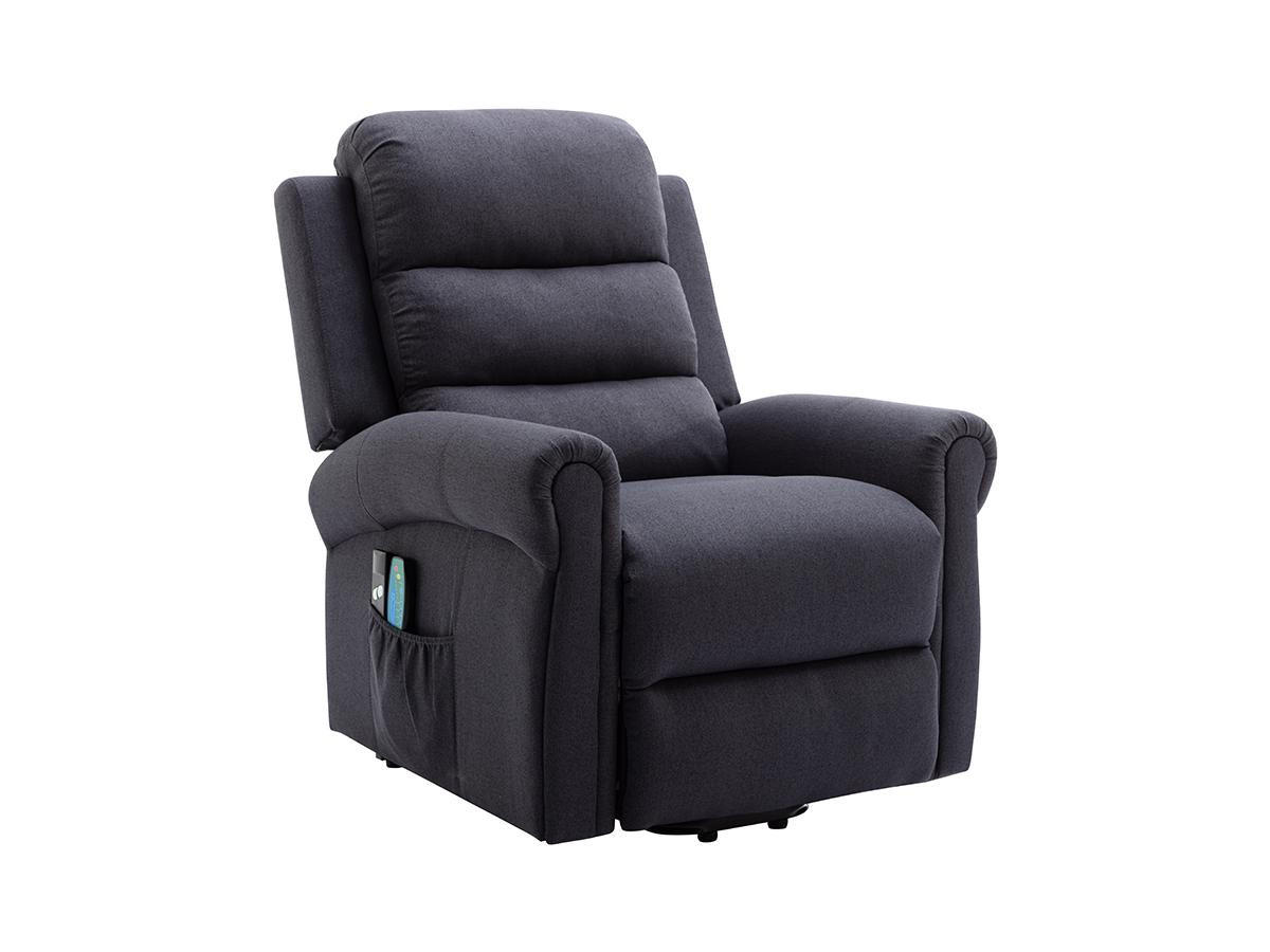 MASSAGESESSEL mit elektrischer Aufstehhilfe - Stoff - Anthrazit - LOVARI - Anthrazit, Textil (91/107/84cm) - Vente-Unique