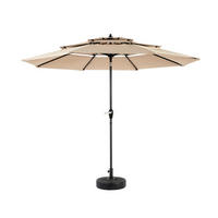 SONNENSCHIRM 294 cm Khaki Stahl Doppelseitiger Gartenschirm mit Kurbel für Terrasse & Pool - Sandfarben, Metall (294/294cm) - Urban Meuble
