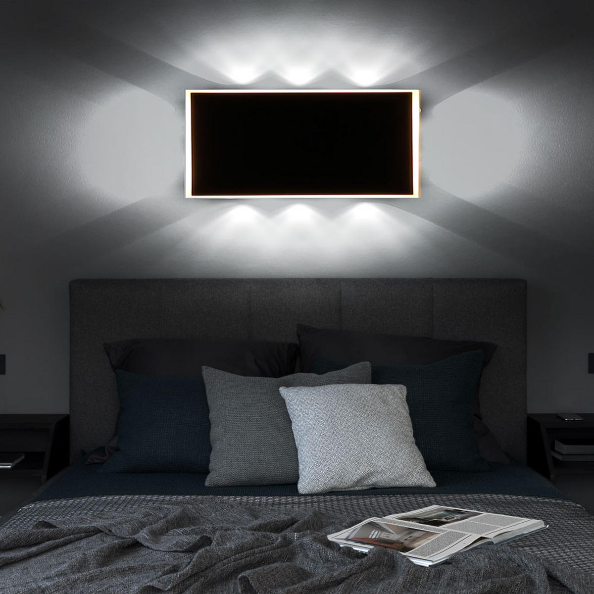 LED WANDLEUCHTE Saidy Metall Schwarz - Schwarz, Metall (25/9/25cm) - Globo Lighting