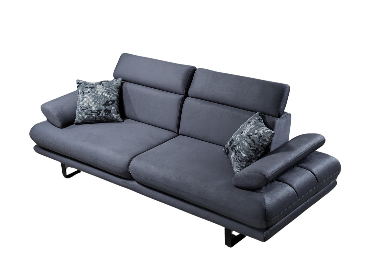 SOFA Energy 3-Sitzer Samt Anthrazit - Anthrazit, Textil (240/82/100cm) - Villa Möbel