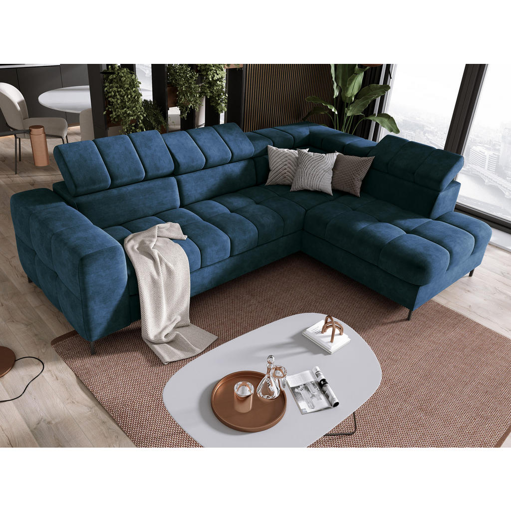 Thumbnail - DomoHome Ecksofa, Blau, Textil, Rechteckig, 279x201 cm, Wohnzimmer, Sofas & Couches, Wohnlandschaften, Ecksofas