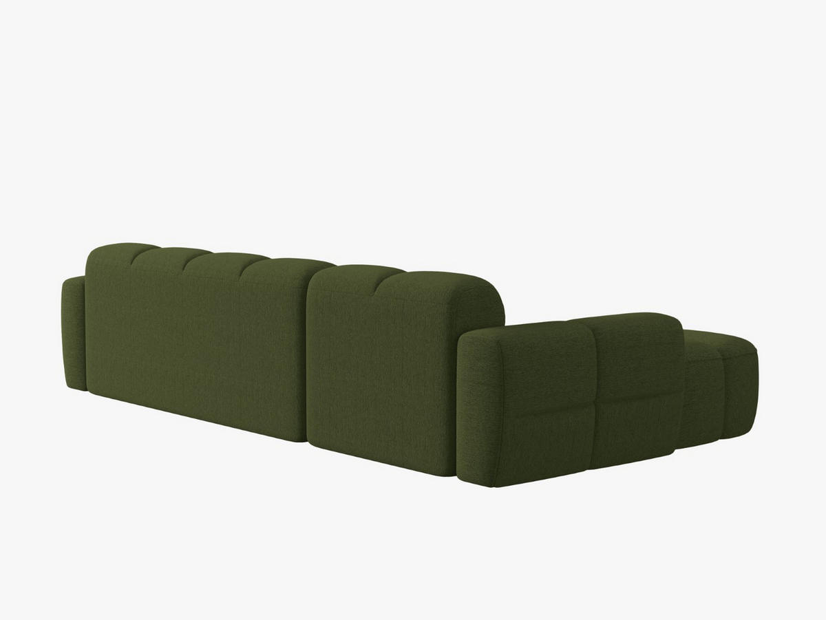 ECKSOFA links Lisa aus strukturiertem Stoff grün meliert 4 Sitzplätze - Grün, Textil (170/310cm) - Micadoni