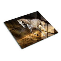 GLASPLATTE 60x52 cm Schimmel im Stall - Weiß, Glas (60/52cm) - TULUP
