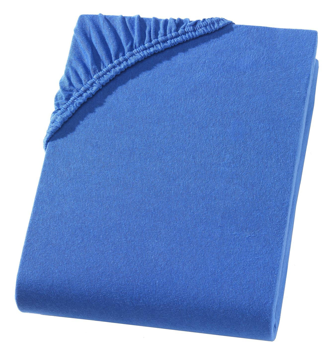 TOPPER-SPANNBETTLAKEN Jersey Bettlaken 200x200 cm Royal-Blau - Blau, Textil (200/200cm) - Carpe Sonno