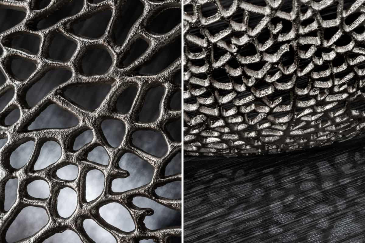 COUCHTISCH ABSTRACT LEAF rechteckig Silber 80cm - Silberfarben/Weiß, Metall (78/80/41cm) - riess-ambiente