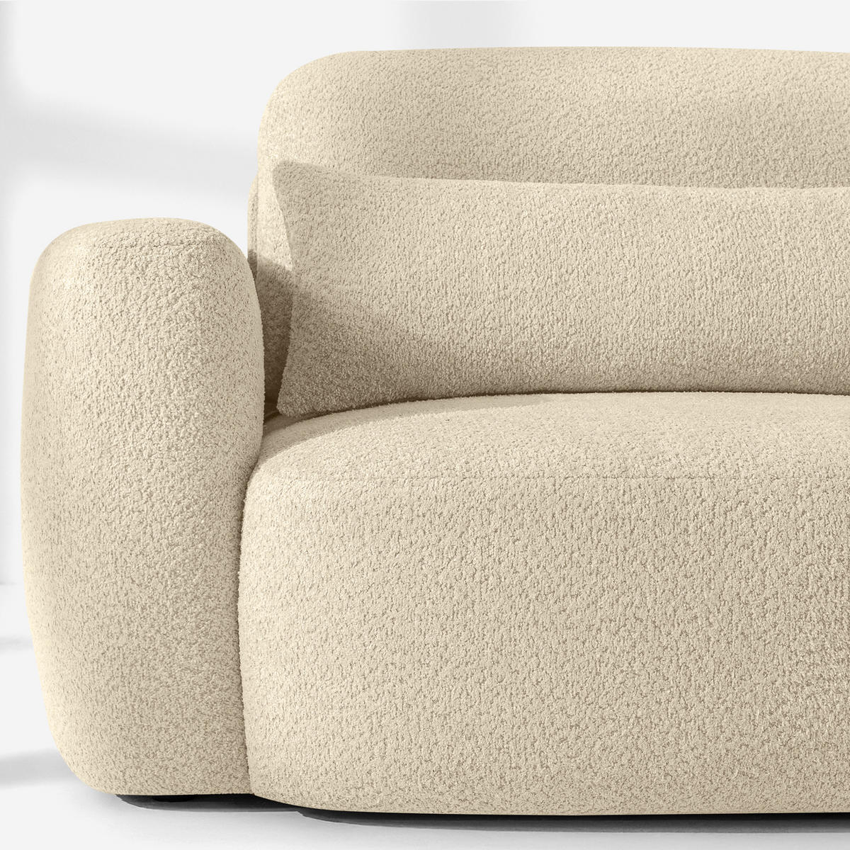 SITZGARNITUR ELOSA - Beige, Holz/Textil (245/85/165cm) - KONSIMO®