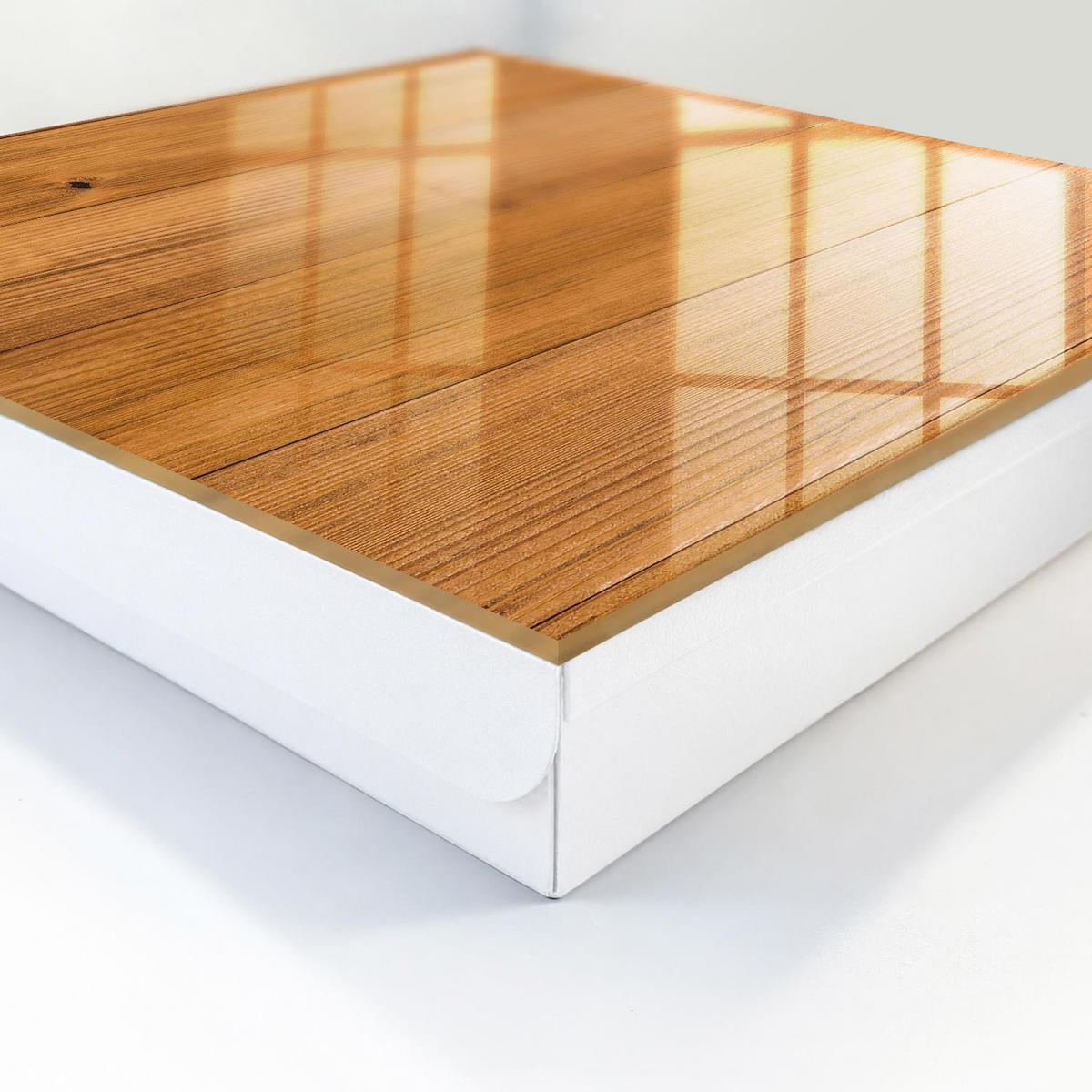 SCHLÜSSELBOX Weiß 30x30 cm – Türöffnung nach rechts - Holzstruktur - Braun, Metall (30/30/5cm) - TULUP