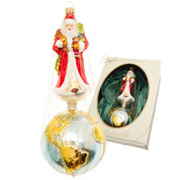 CHRISTBAUMSCHMUCK Nostalgie Santa Umsponnen Mehrfarbig 22cm (Glas / 1 Stk.) - Multicolor, Glas (8/22/8cm) - Krebs Glas Lauscha
