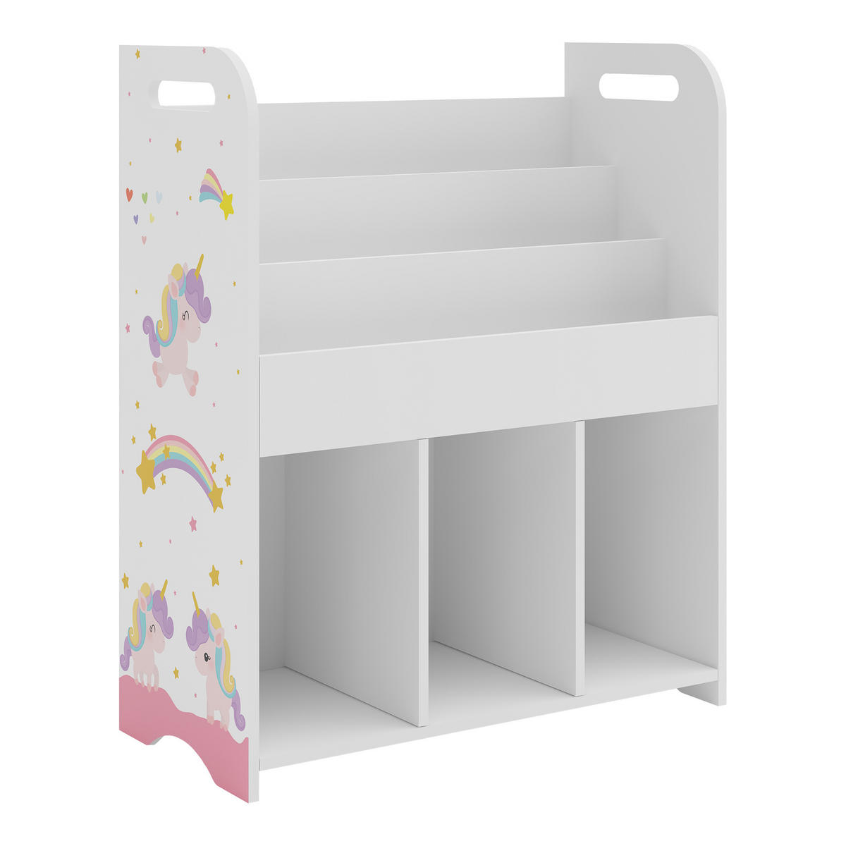 KINDERREGAL Røyrvik - Lila/Weiß, Holzwerkstoff (62/75/29cm) - [en.casa]