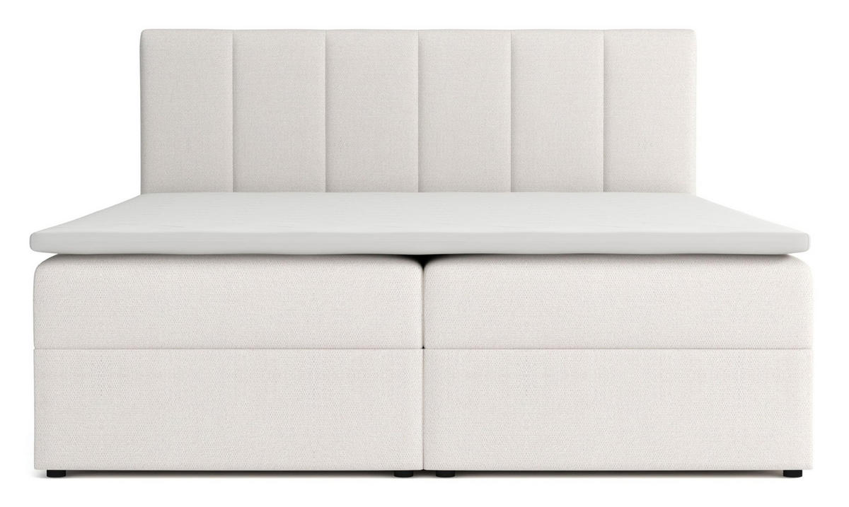 BOXBETT LISA mit Bettkästen H2/H3 Matratze 180 x 200 cm - Beige, Holzwerkstoff (180/200cm) - VENASI MÖBEL