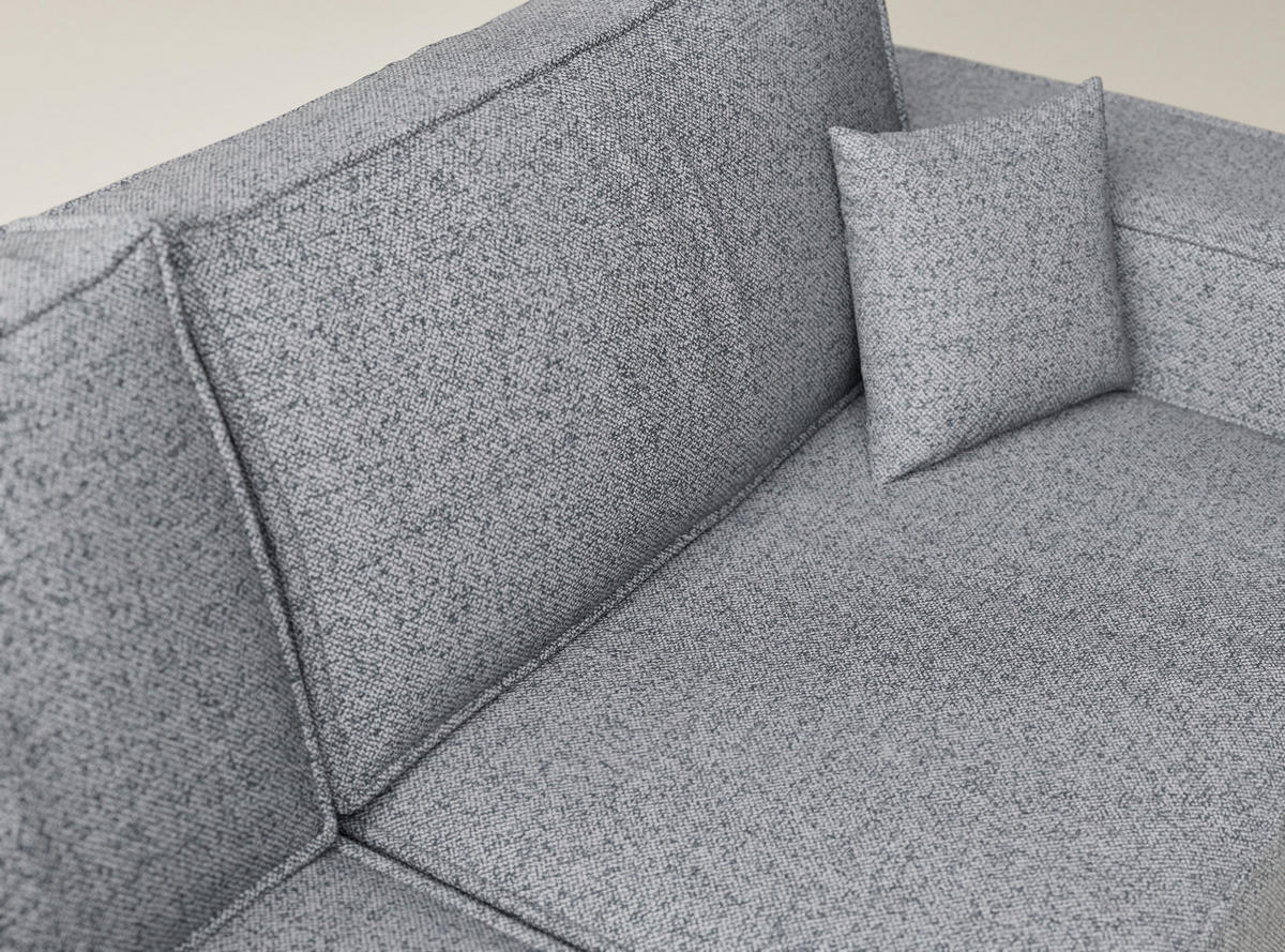 ECKSOFA MIT SCHLAFFUNKTION Tonga Grau Webstoff - Schwarz/Grau, Holz/Holzwerkstoff (105/253cm) - Maison de Reve