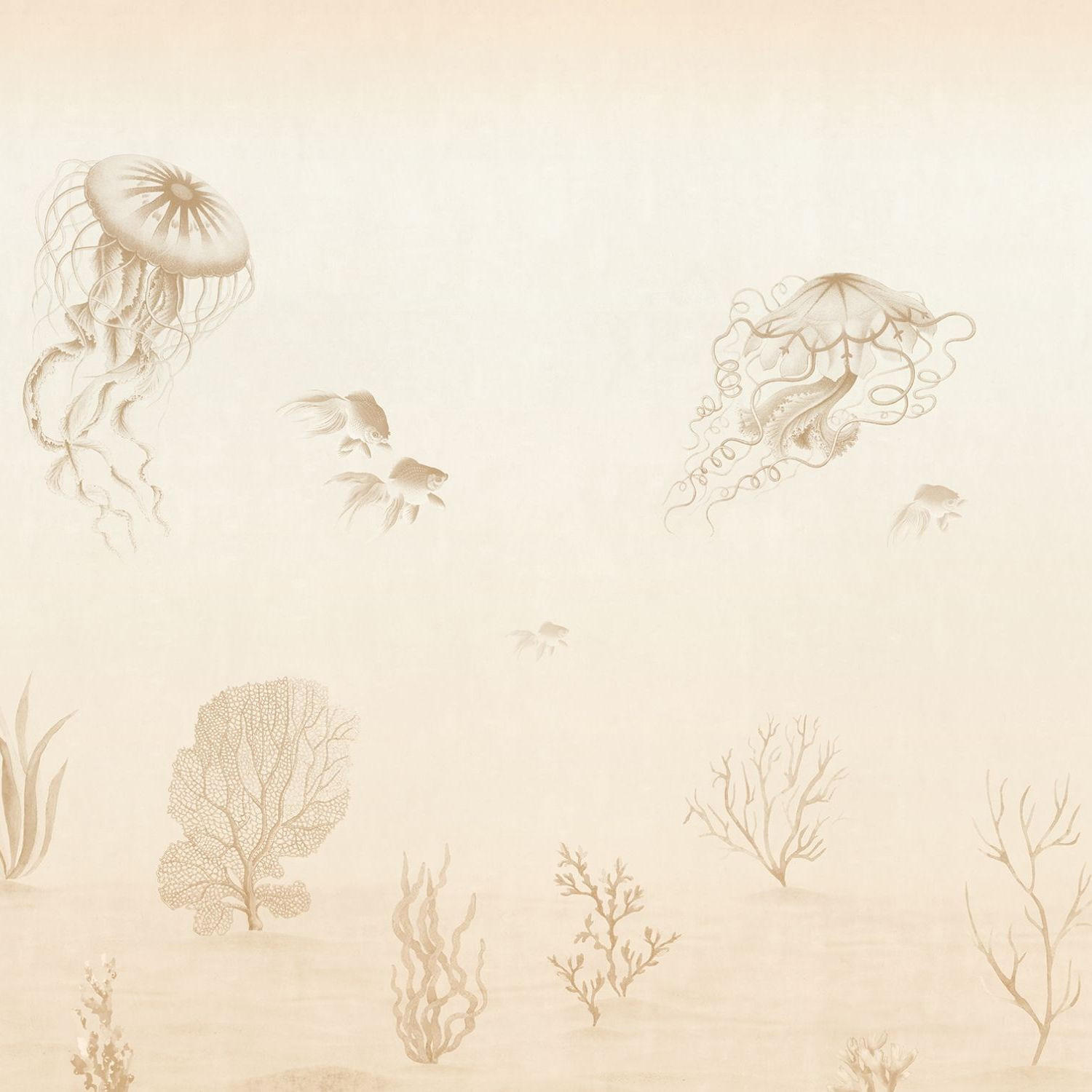 FOTOTAPETE Unterwasserwelt 371 x 280 cm - Beige, Papier (371/280cm) - Sanders & Sanders