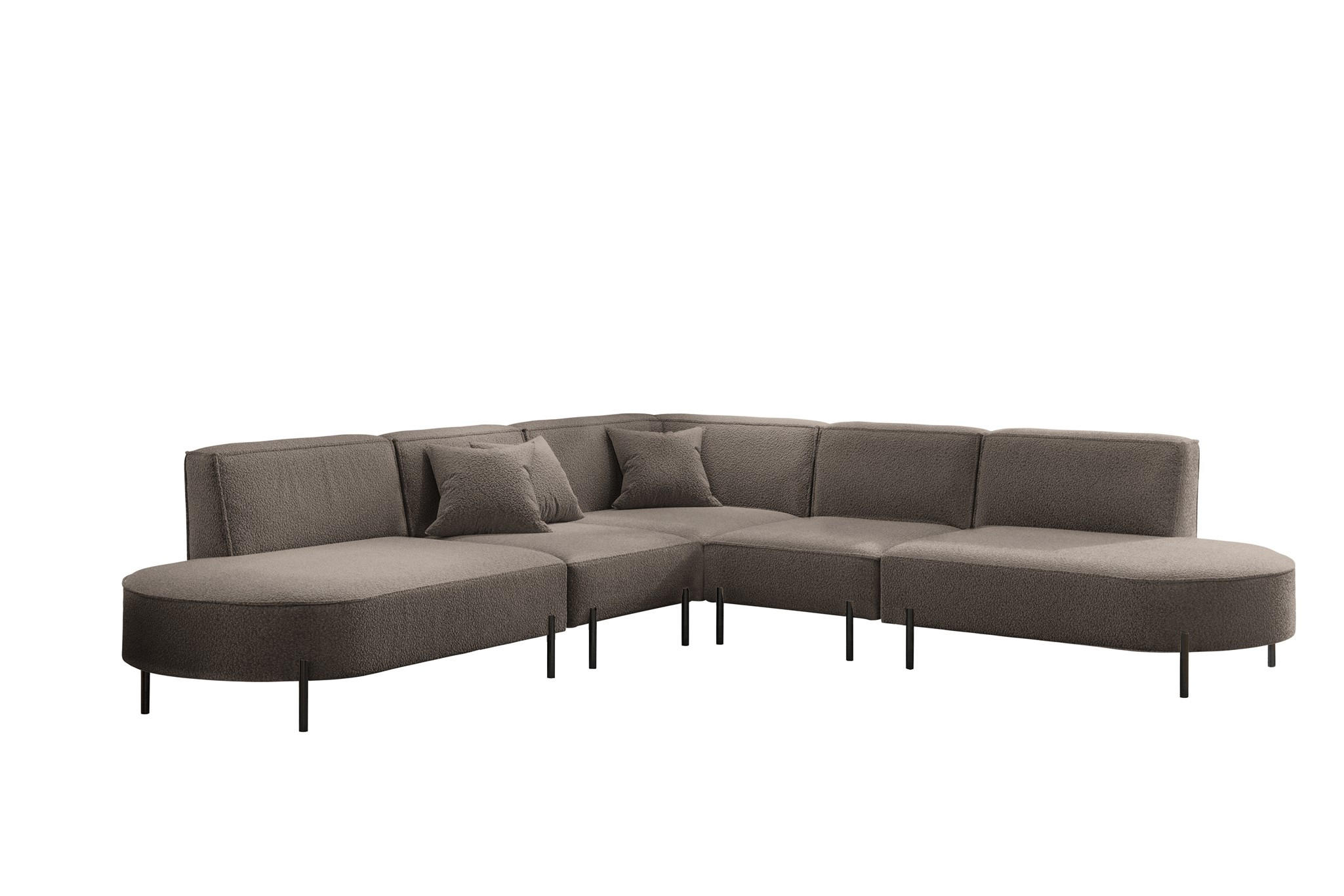 ECKSOFA Valencia - Braun, Holzwerkstoff/Textil (303/303cm) - Fun Möbel