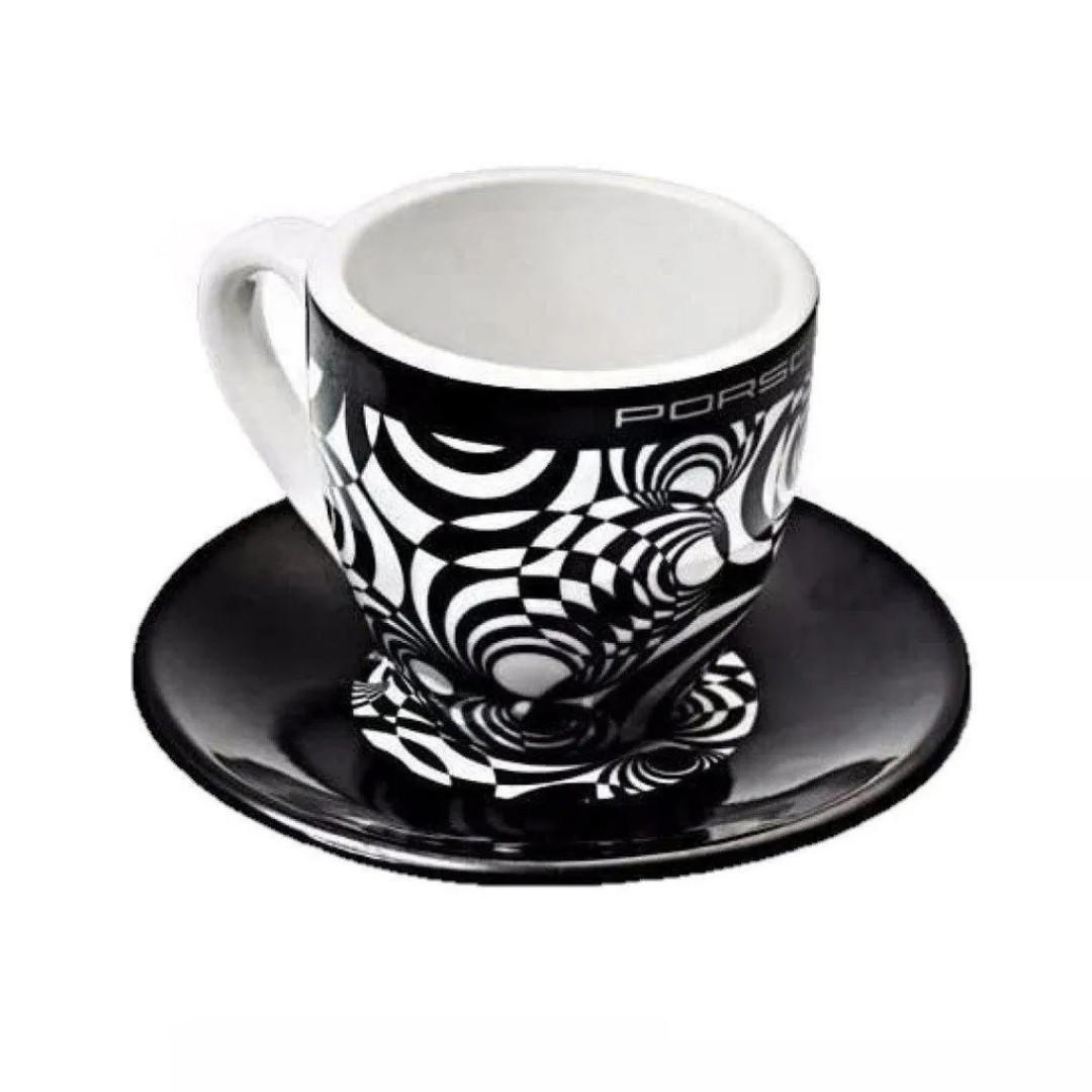 ESPRESSOTASSE 919 Hybrid Prototyp Erl König Schwarz Weiß, Limited Edition, Porzellan, Sammlertasse, Espressobecher, Design Tasse, Heißgetränke - Schwarz/Weiß, Keramik (0.08L) - Porsche