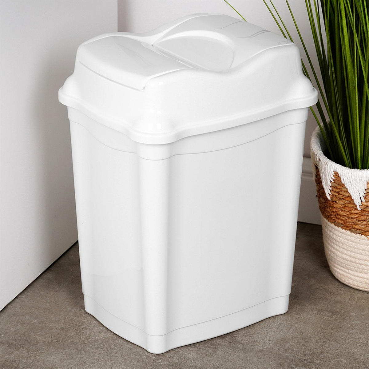 ABFALLEIMER, Kunststoff, weiß, 16 l - Weiß, Kunststoff (26/35/26cm) - Orion 