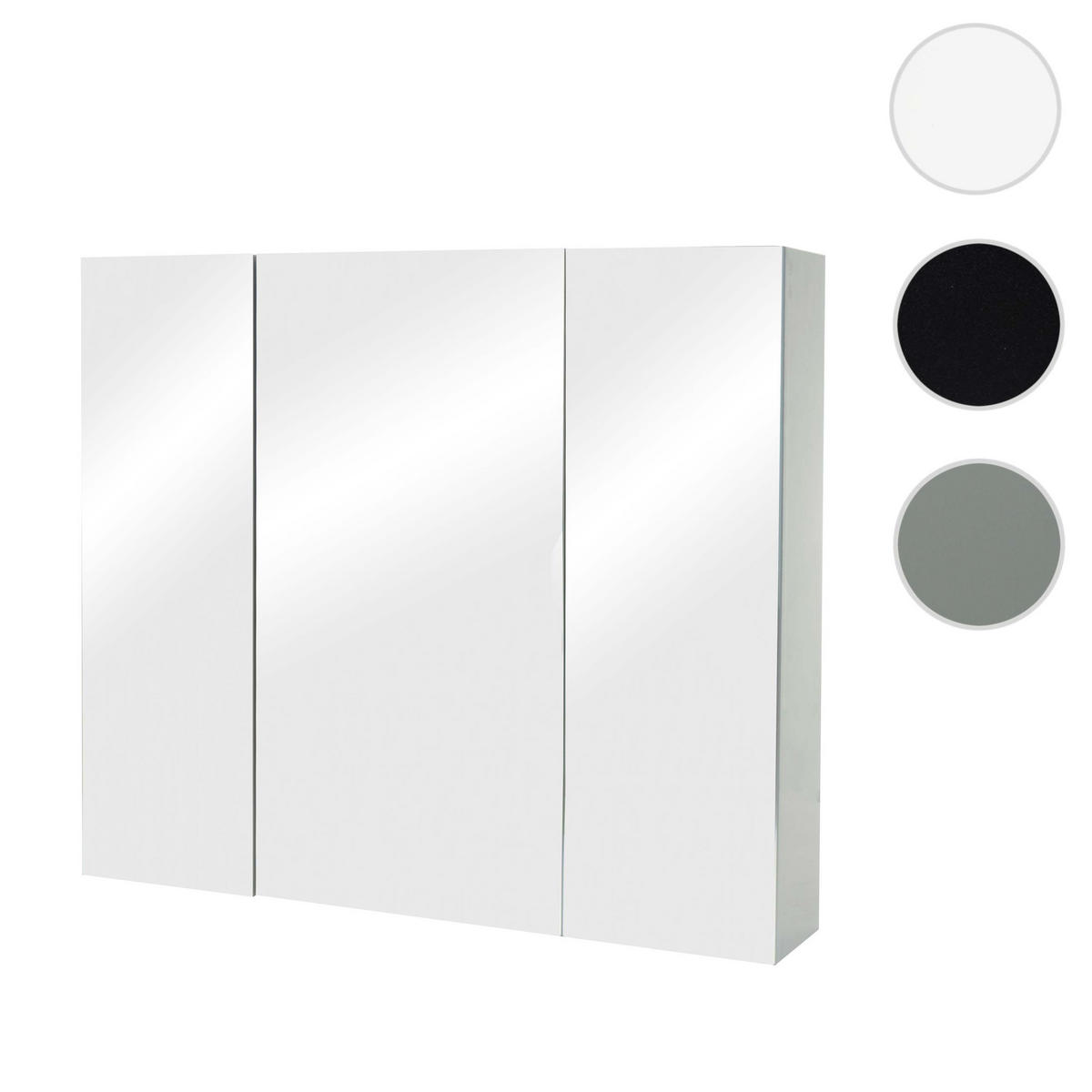 SPIEGELSCHRANK B19B Hochglanz Grau - Grau, Holz (80/70/16cm) - MCW