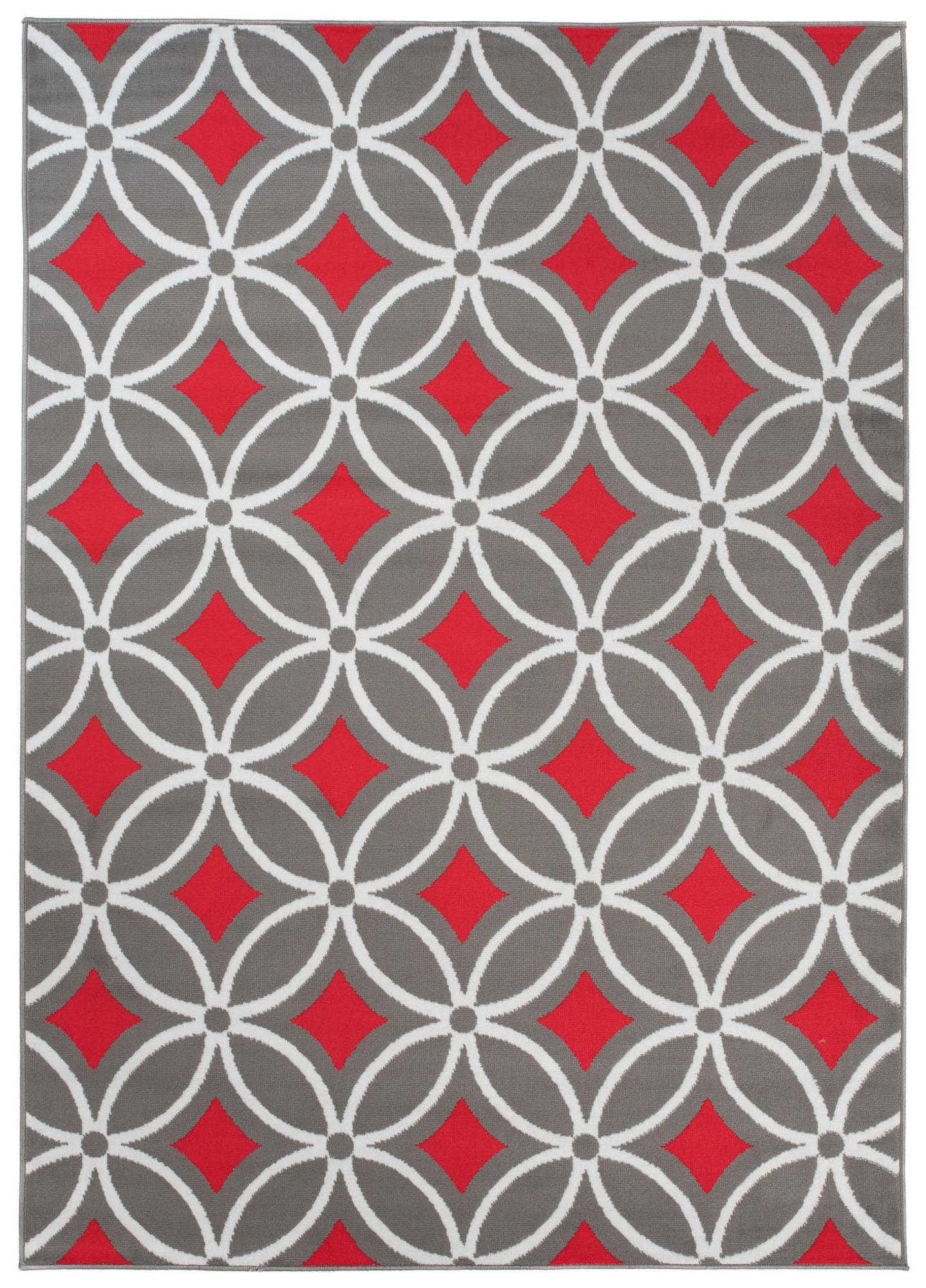 TEPPICH MAYA Rot Geometrisch Mosaik Karo 130/190 cm - Rot, Textil (130/190cm) - Tapiso