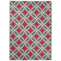 TEPPICH MAYA Rot Geometrisch Mosaik Karo 130/190 cm - Rot, Textil (130/190cm) - Tapiso