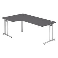 SCHREIBTISCH Serie-N 120/200/72 cm in Graphitfarben - Graphitfarben, Holzwerkstoff (120/200/72cm) - bümö