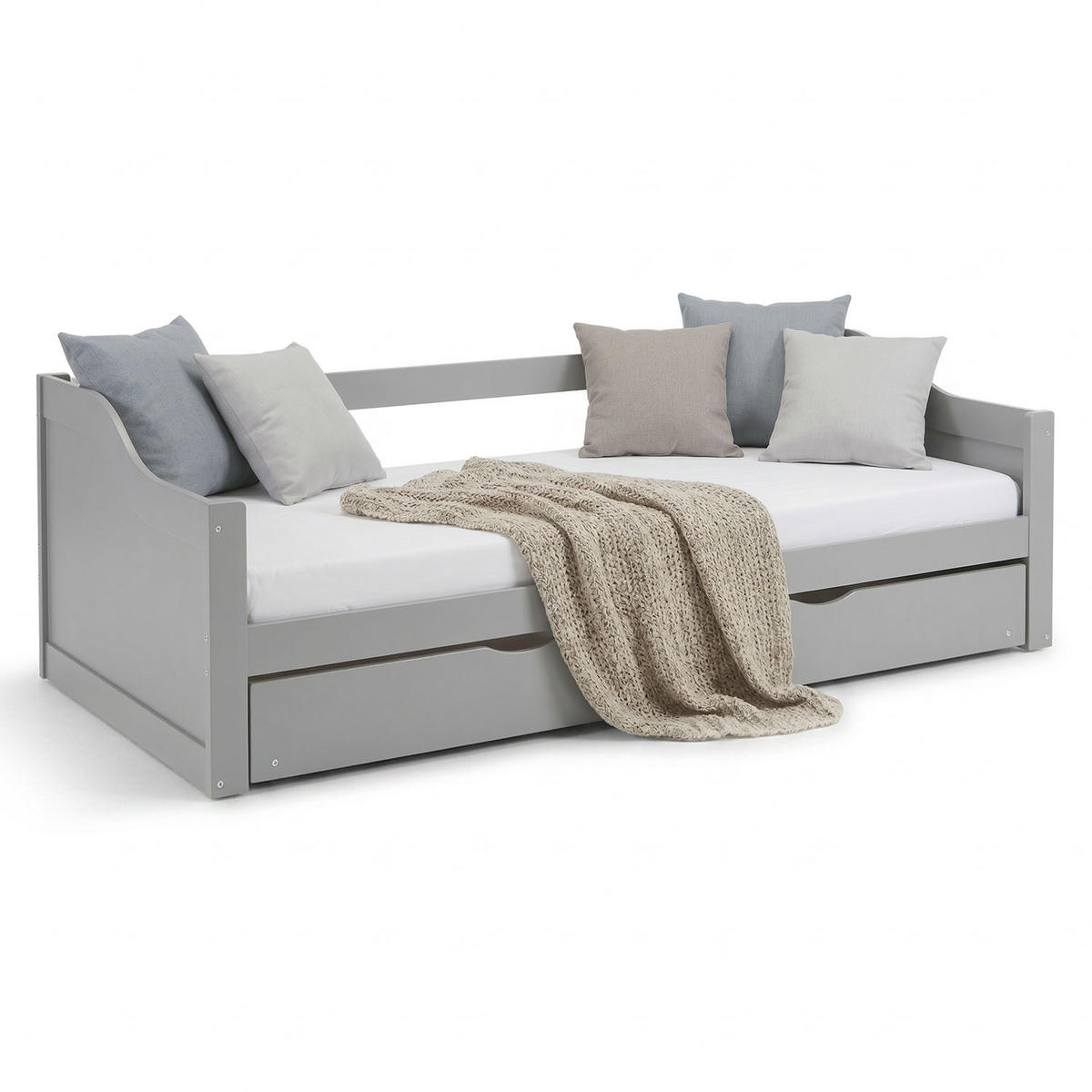 AUSZIEHBETT 90/200 cm Grau - Grau, Holz (90/200cm) - Homestyle4u