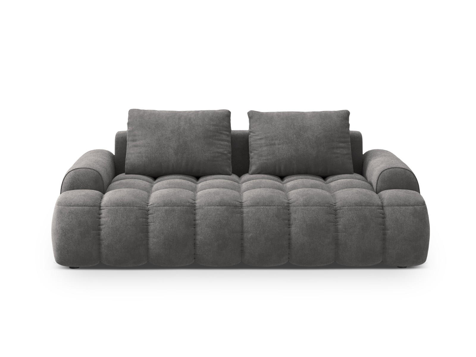 SOFA Linz aus Samt grau 3 Sitzplätze - Grau, Textil (100/84/200cm) - Cosmopolitan Design