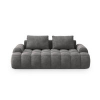 SOFA Linz aus Samt grau 3 Sitzplätze - Grau, Textil (100/84/200cm) - Cosmopolitan Design