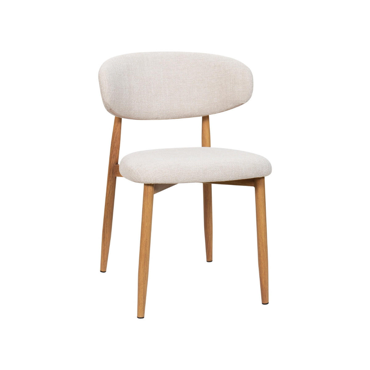 ESSZIMMERSTUHL 2er Set aus Stoff und Metall, beige - Beige, Textil (52/77/56cm) - Giga Meubel