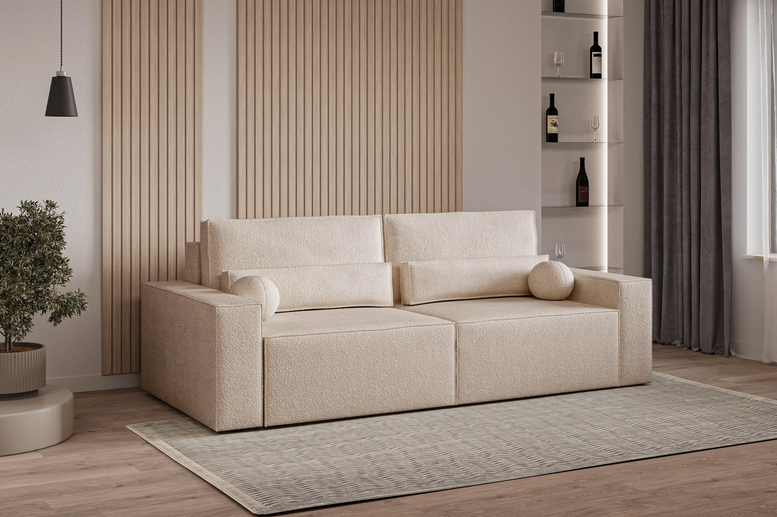 SCHLAFSOFA - Denver mini - Beige (Anthology 3) - Beige, Holzwerkstoff (248/92/110cm) - Möblo