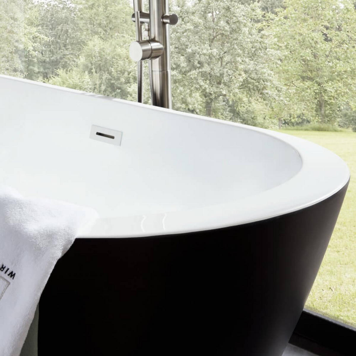 FREISTEHENDE Badewanne CODO - 170 x 80 cm Schwarz - Schwarz, Keramik (170/58/80cm) - Home Deluxe
