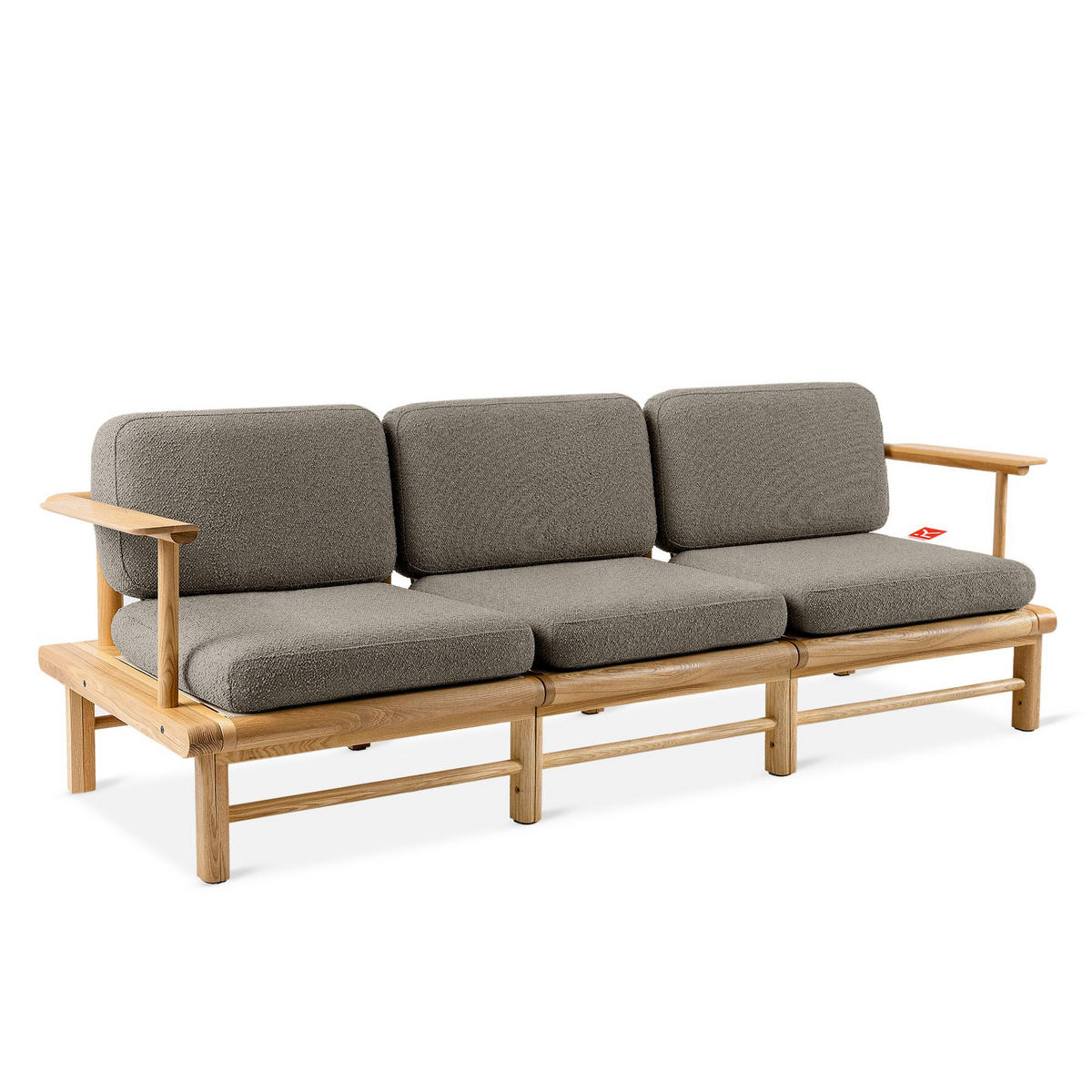 GARTENSOFA ATREDA 3-Sitzer - Grau, Holz/Textil (230/74/80cm) - KONSIMO®