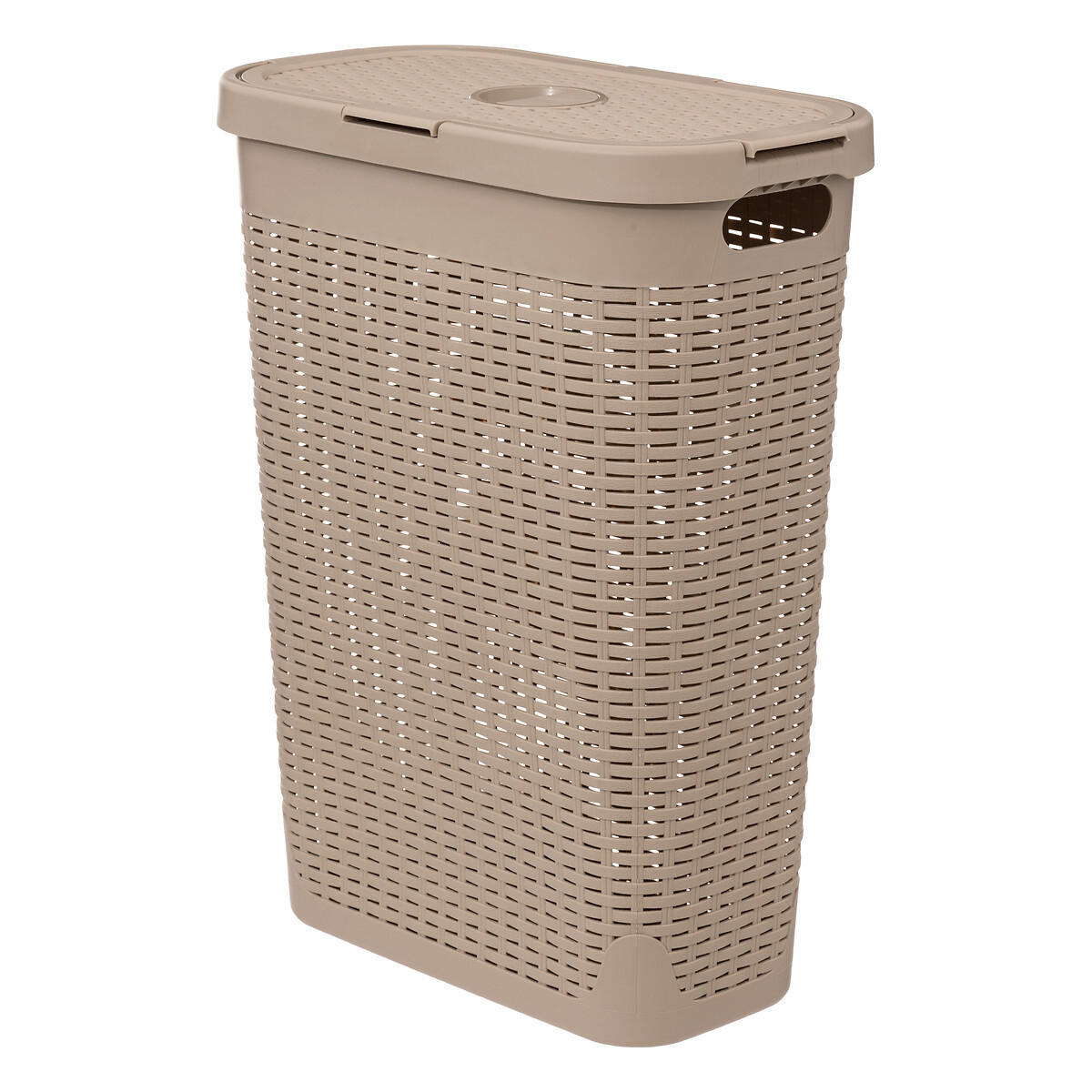 WÄSCHEKORB aus Kunststoff 40 l 46,4/26,5/60,5 cm - Beige, Kunststoff (26.5/60.5/46.4cm) - 5five Simply Smart