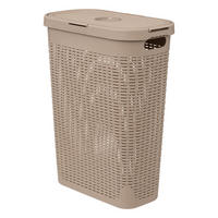 WÄSCHEKORB aus Kunststoff 40 l 46,4/26,5/60,5 cm - Beige, Kunststoff (26.5/60.5/46.4cm) - 5five Simply Smart