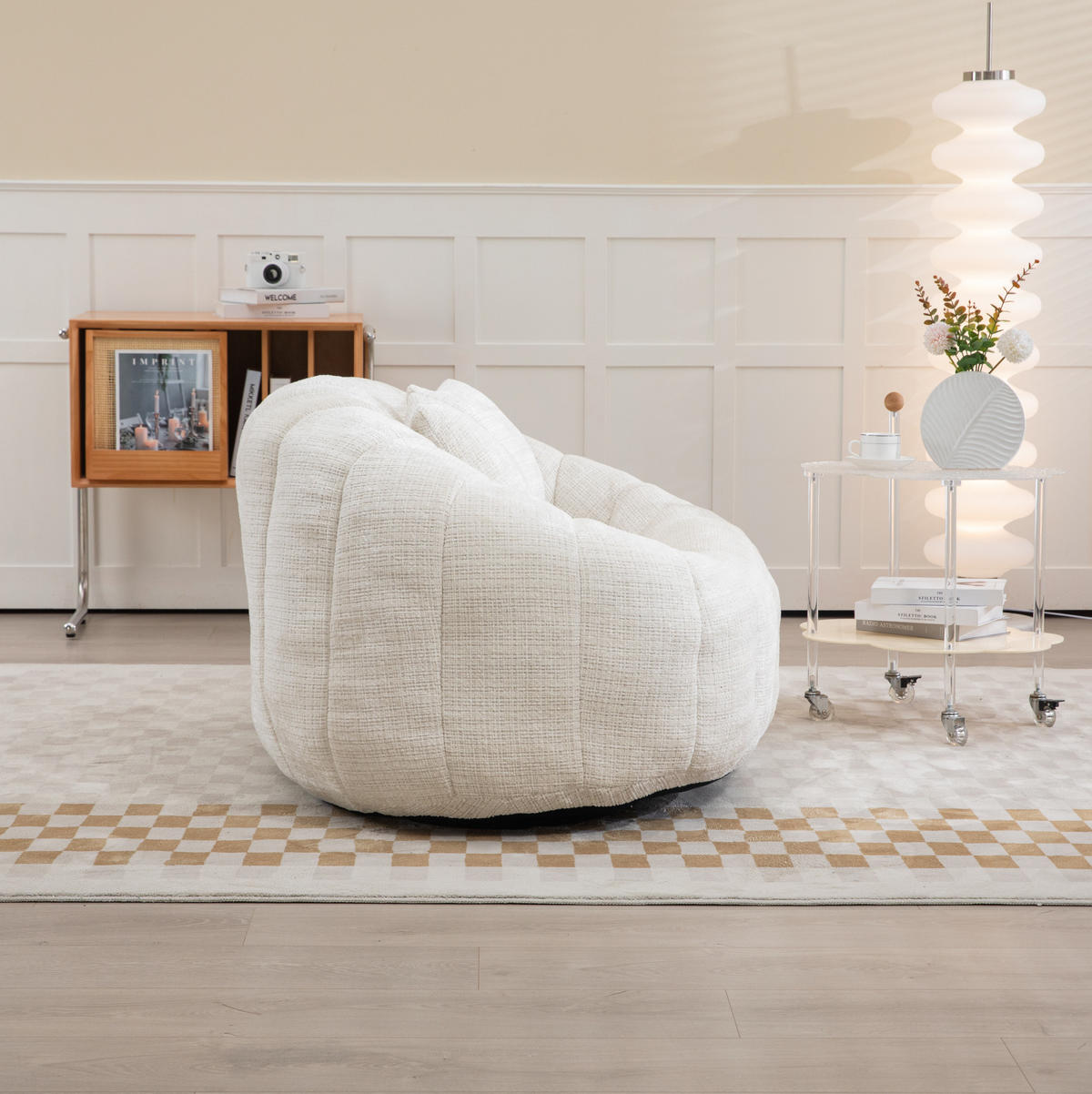 SITZSACK Chenille 150 x 95 x 63 cm Beige - Beige, Kunststoff (95/63/145cm) - Beauniv