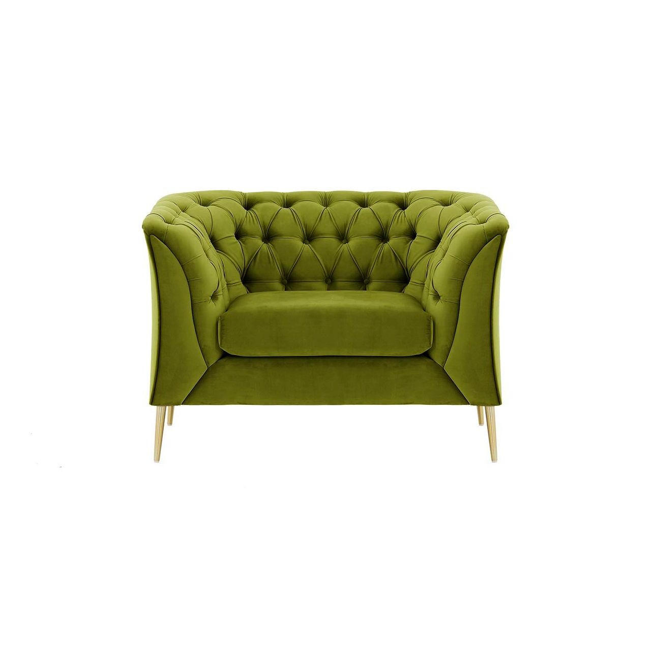 SESSEL Chesterfield Modern-Velluto 9 - Olivgrün, Holz/Textil (106/74/80cm)