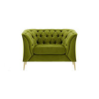 SESSEL Chesterfield Modern-Velluto 9 - Olivgrün, Holz/Textil (106/74/80cm)