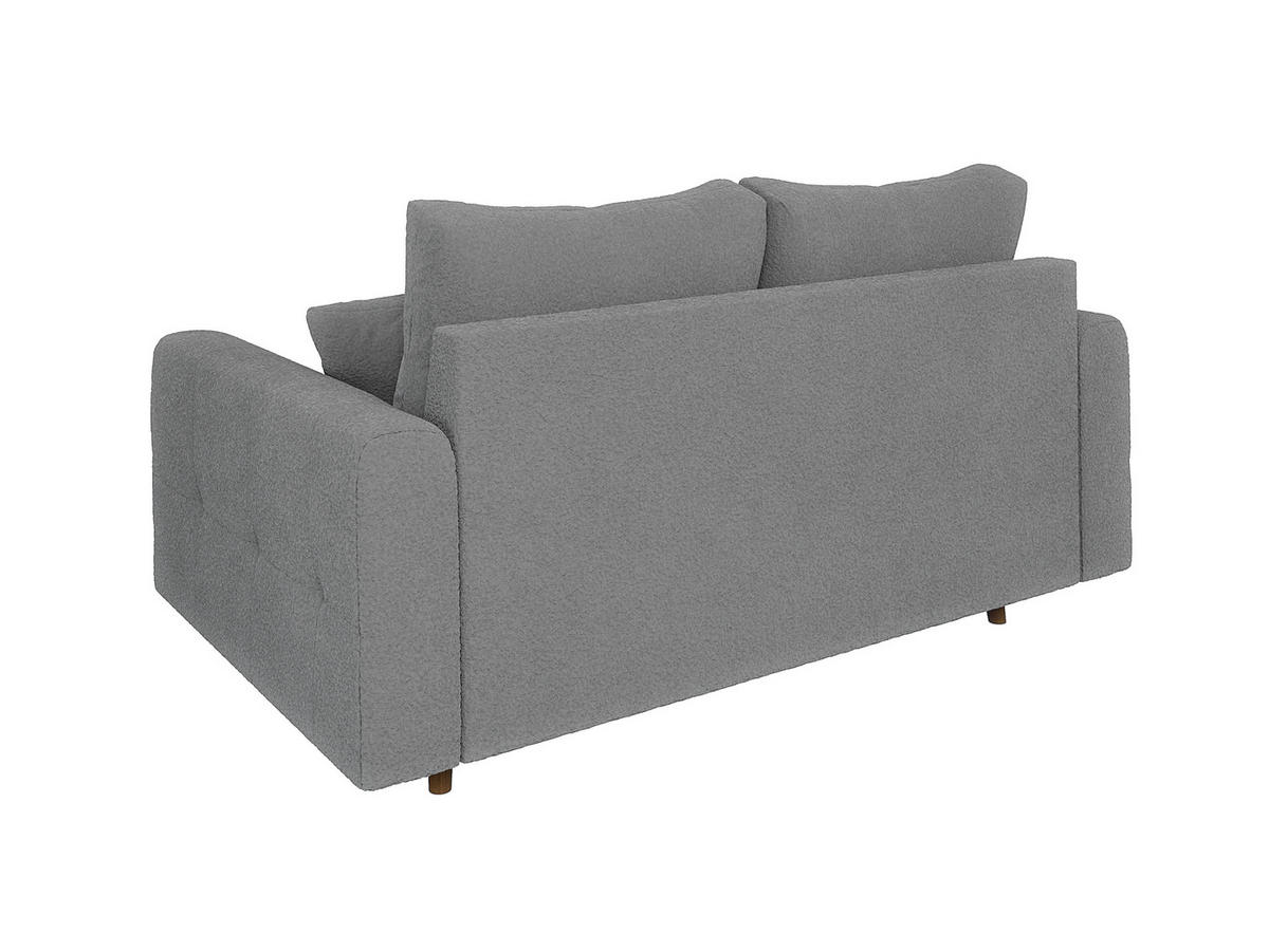 SITZGARNITUR 3+2 Henrik Grau Boucle - Braun/Grau, Holz/Textil (210/81/93cm) - S-Style Möbel